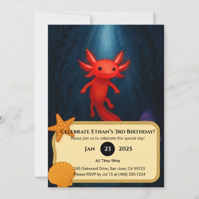 Invitation Crimson Axolotl dans la Grotte des champignons Ann (Devant)