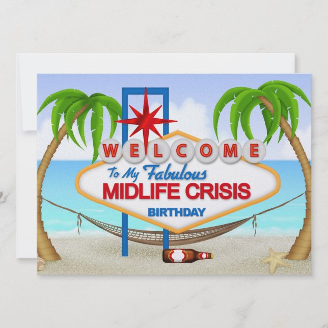 Invitation Crise de milieu de vie Fête d'anniversaire - SRF (Devant)