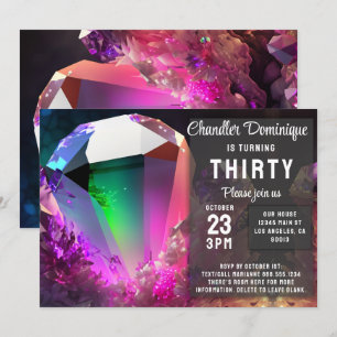 Invitation Cristal Jewel Tone Tourmaline Octobre Anniversaire