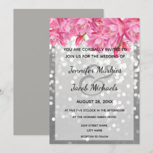 Invitation Cristaux de parties scintillant argentée mariage f