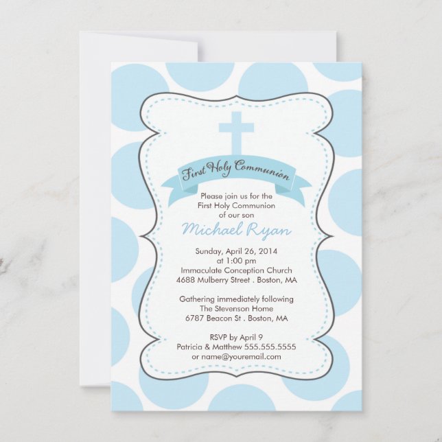 Invitation croisée des Pois bleus Cute (Devant)