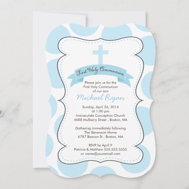 Invitation croisée des Pois bleus Cute (Devant)