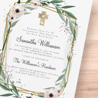 Invitation croisée florale géométrique moderne de