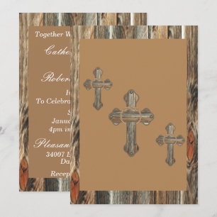 Invitation Croisement De Bois De Barnwood Avec Cordes Et Conc