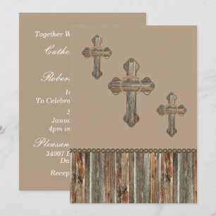 Invitation Croisement De Bois De Barnwood Avec Cordes Et Conc