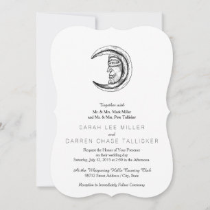 Invitation Croissant de Lune en Pierre Moderne