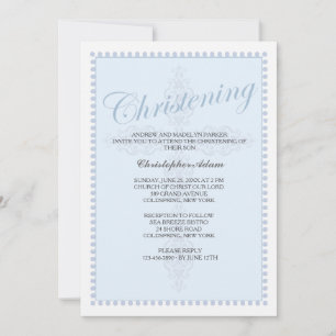 Invitation Croix Bleue de Baptême