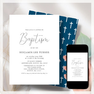 Invitation Croix bleue de la Marine Baptême