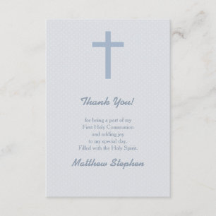Invitation Croix Bleue Pastel Communion