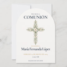 Croix botanique élégante de première communion