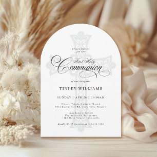 Invitation Croix celtique élégante pour la première communion