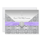 Croix de dentelle Filles Violet Première communion