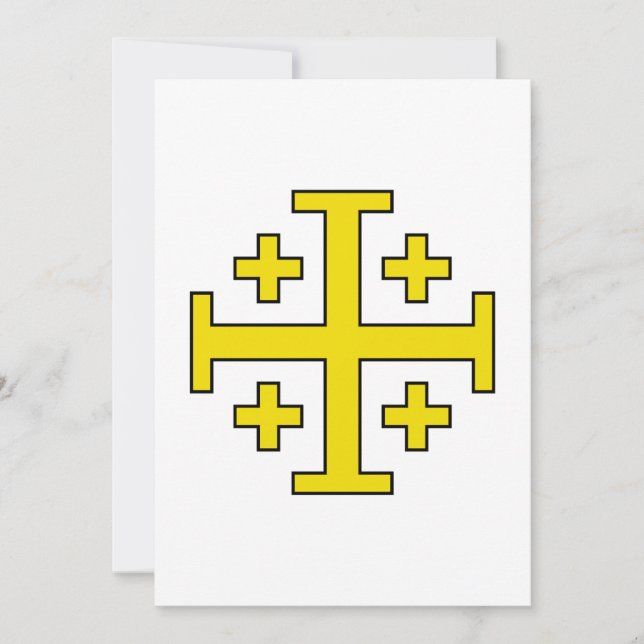 Invitation Croix de Jérusalem Croix quintuple du Christ (Devant)