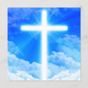 Invitation Croix de Lumière Jésus-Christ Personnalisable Chré