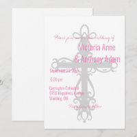 Croix religieuse Élégant Mariage chrétien rose