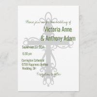 Croix religieuse Élégant Mariage chrétien vert