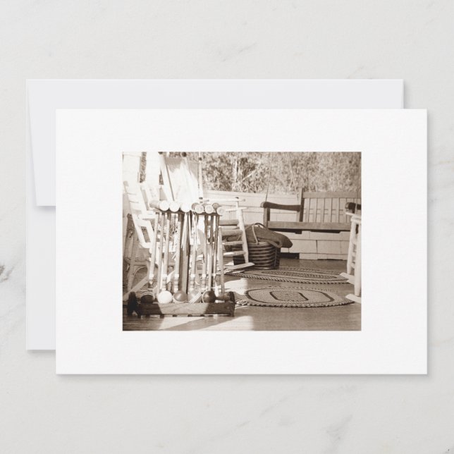 INVITATION CROQUET, AMUSANT, FÊTE D'INVITATION (Devant)