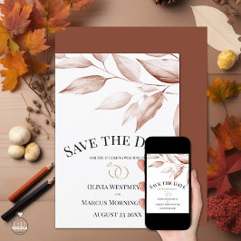 Invitation Croquis de feuilles en terre cuite moderne