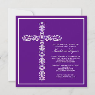 Invitation Cross Baptism Christening Girl Baptism Inviation
