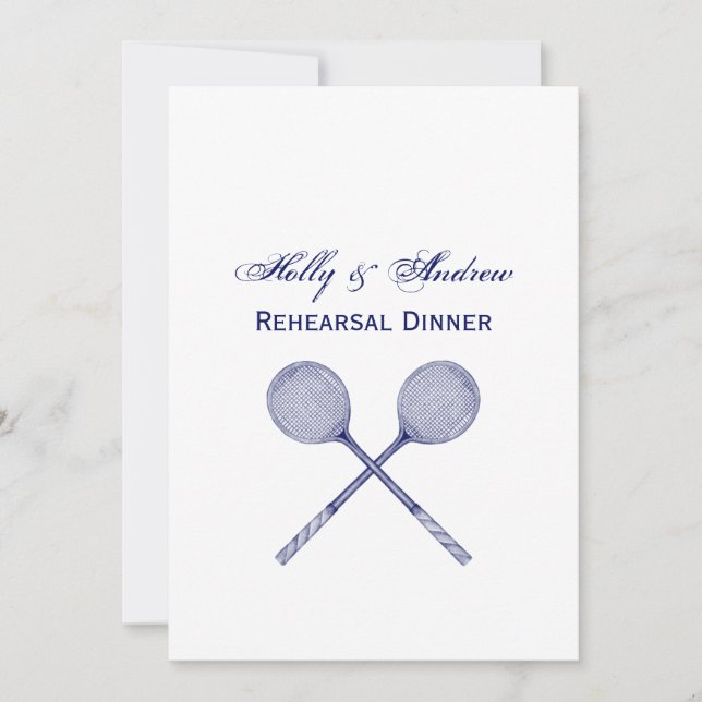 Invitation Crossed Squash Racquets Blue (Devant)