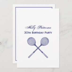 Invitation Crossed Squash Racquets Blue