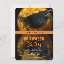 Invitation Crow gothique de la fête d'Halloween