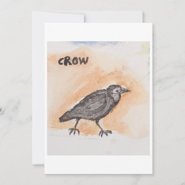 Invitation Crow Greeting Card (Devant)