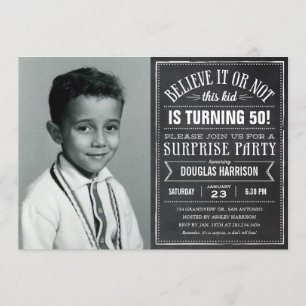 Invitation Croyez-le Vieux Photo Anniversaire Surprise Invita