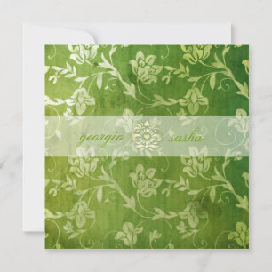 Invitation Cru floral vert magnifique de la CHROMATOGRAPHIE