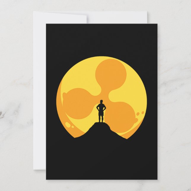 Invitation Crypto Sun Ripple XRP Cryptodevise argent cadeau (Devant)