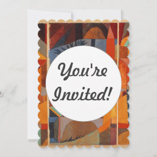 Invitation Cubisme Abstrait coloré Klee Temple Gardens