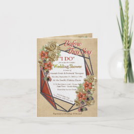 Invitation Cuir  géométrique Art Mariage Douche Couple