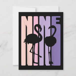 Invitation Cuisine 9e cadeau d'anniversaire I Flamant rose I