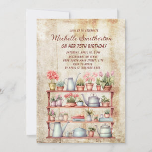 Invitation Cuisine de Ferme Rurale Vintage 75e Anniversaire