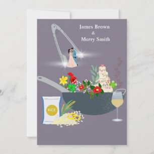 Invitation Cuisine délicieuse cérémonie de Mariage d'amour