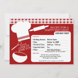 Invitation Cuisine fête d'anniversaire Recette