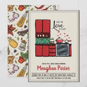 Invitation Cuisine Fête des mariées à thème