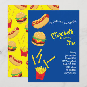 Invitation Cuisine Fries Français Enfant 1er Anniversaire Fêt
