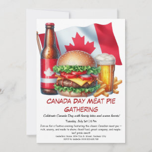 Invitation Cuisine jardin avec hamburgers et bières   Fête du