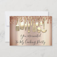 Cuisinier de fête de cuisine Chef Rose Gold Glitte