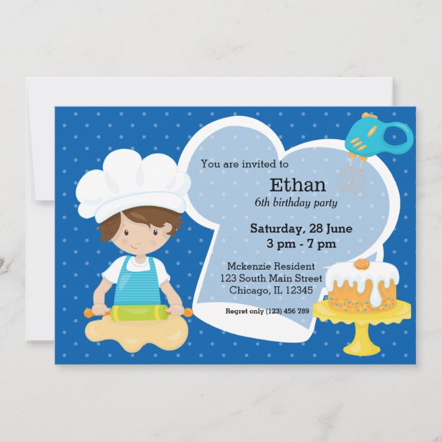 Invitation Cuisson * choisissez votre couleur arrière - plan (Devant)