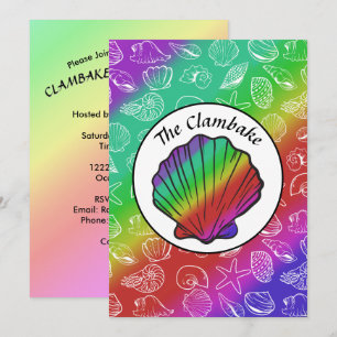 Invitation Cuisson Clambake Arc-en-ciel Clam Motif Cookies