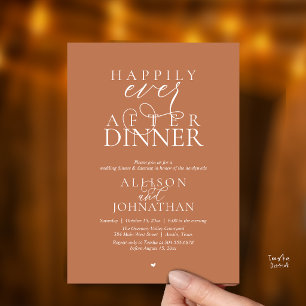 Invitation Cuivre Brun Après le dîner de mariage pour toujour