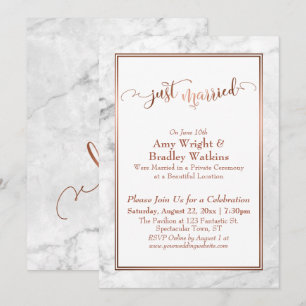 Invitation Cuivre Mariage de marbre blanc célébration