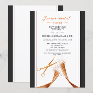 Invitation Cuivre Ribbon Restaurant nouvelle ouverture
