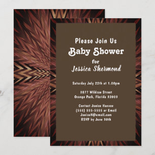 Invitation Cuivre tribal Abstrait dans le Baby shower de brou