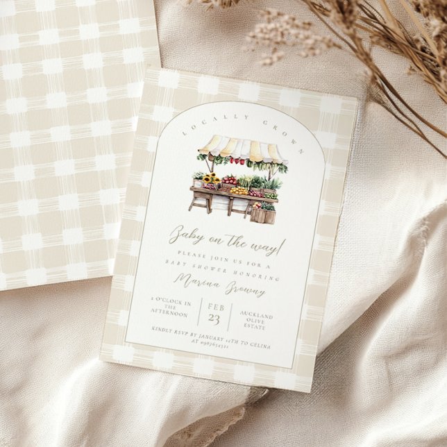 Invitation Cultivé avec le baby shower du marché de l'amour (Créateur téléchargé)