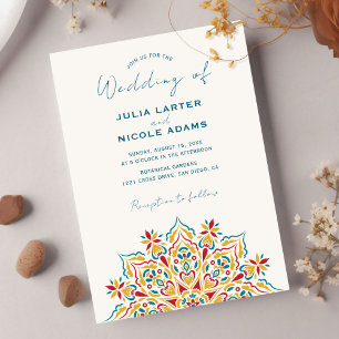 Invitation Culture Tribale Folk Country Crête Mandala Mariage
