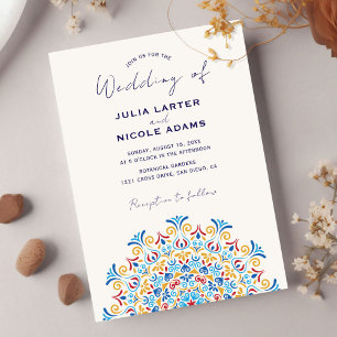 Invitation Culture Tribale Folk Country Crête Mandala Mariage