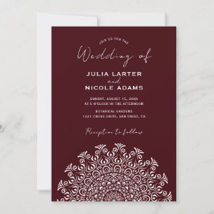 Invitation Culture Tribale Folk Country Crête Mandala Mariage